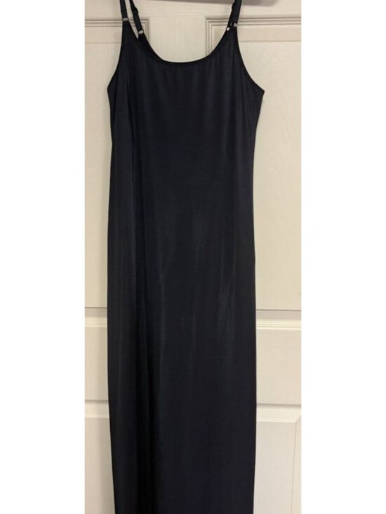 Vanity Fair Other - Vanity Fair Black Midi Nightgown Spaghetti Straps Size 32 Built In Bralette S